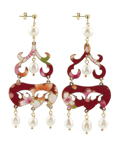 Chandelier Short Light White Earrings - Lebole Maison